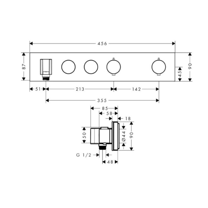 Axor 18355340 смеситель для душа, скрытый монтаж
