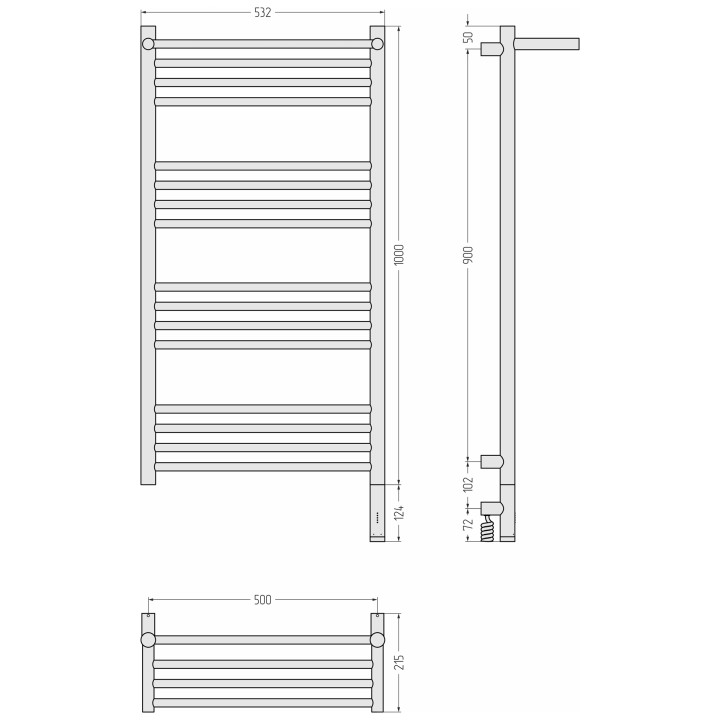 Полотенцесушитель Сунержа 100х50 см, 15-6007-1050