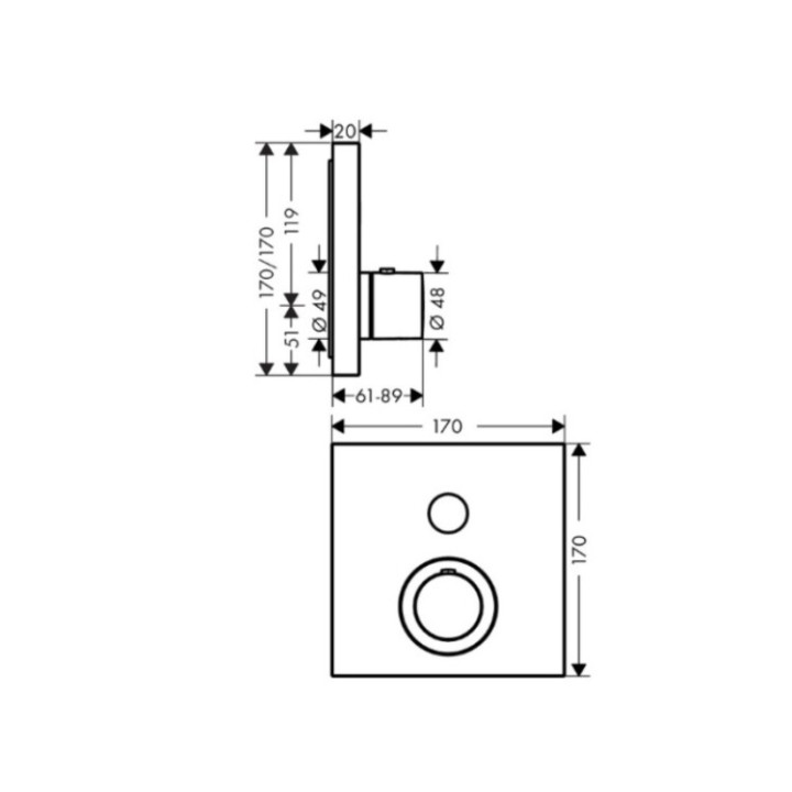 Axor 36714000 смеситель термостатический для душа