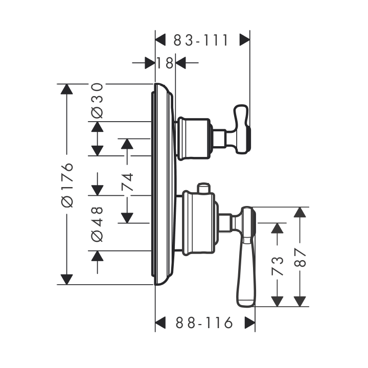 Axor 16801250 смеситель для душа Brushed Gold