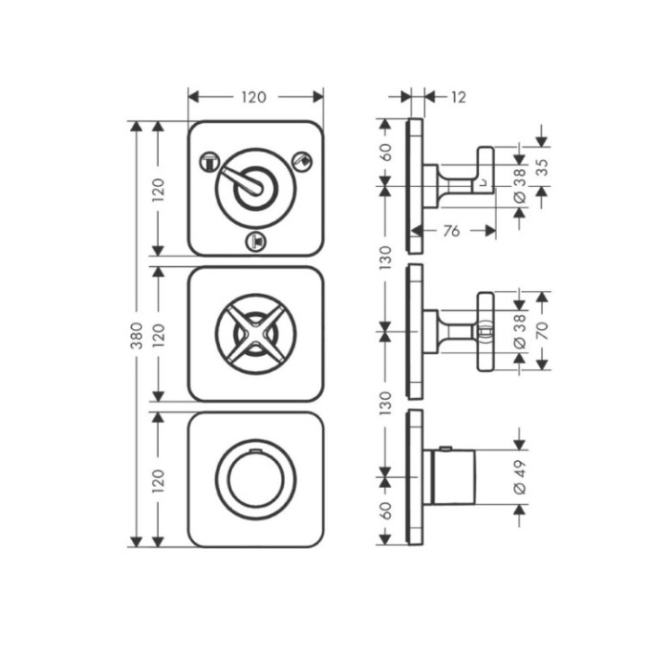 Axor 36704250 термостатический смеситель для душа