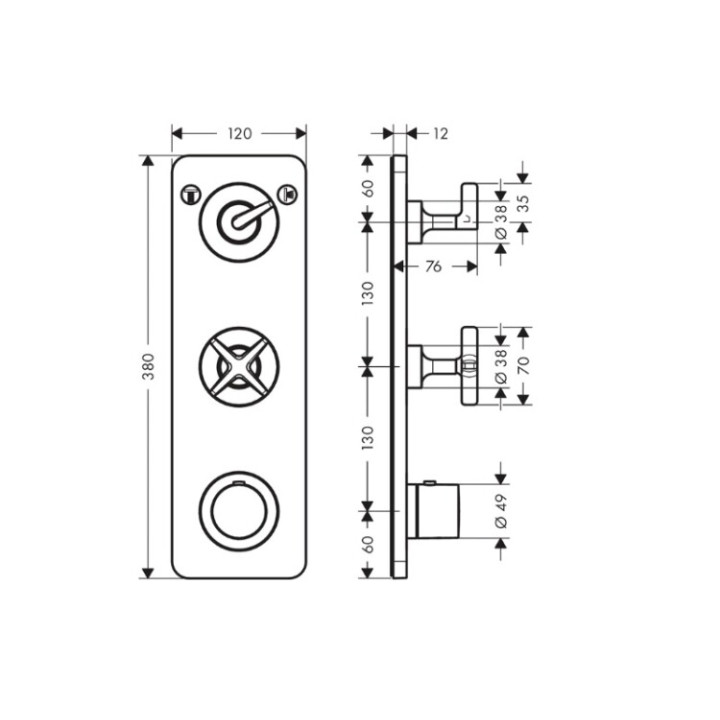 Axor 36703990 термостатический смеситель Gold