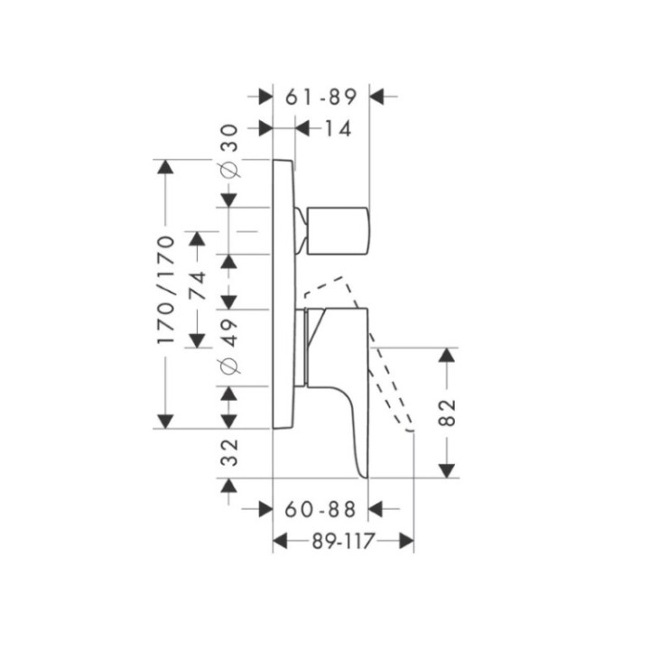 Axor 34425000 смеситель скрытого монтажа