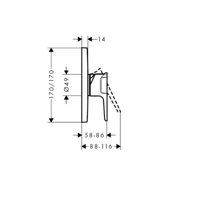 Axor 36655990 смеситель скрытый Gold для душа