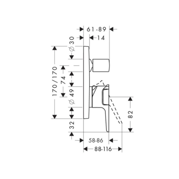Axor 36455250 смеситель душа скрытый монтаж