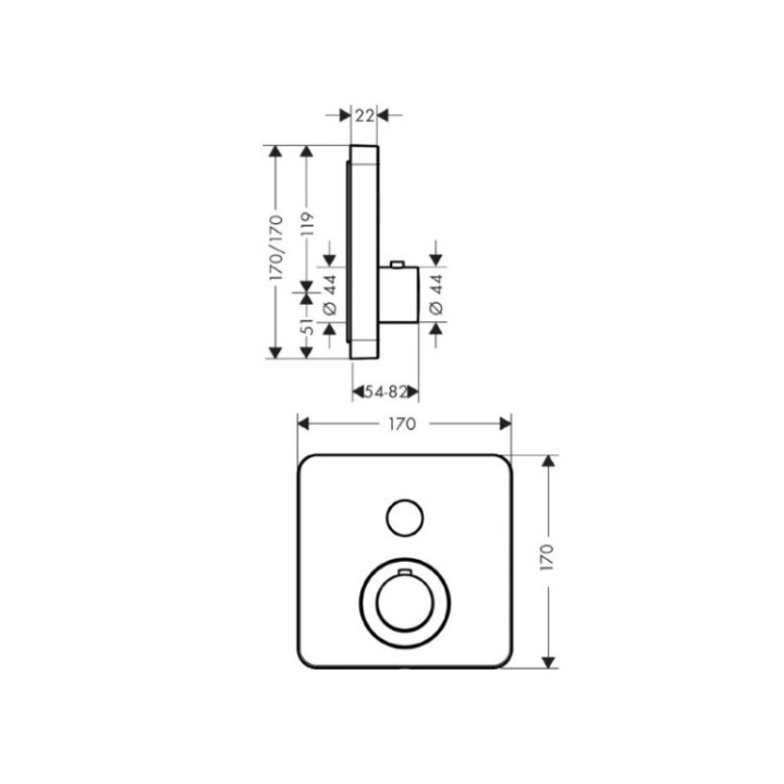 Axor 36705340 Смеситель скрытый термостатический