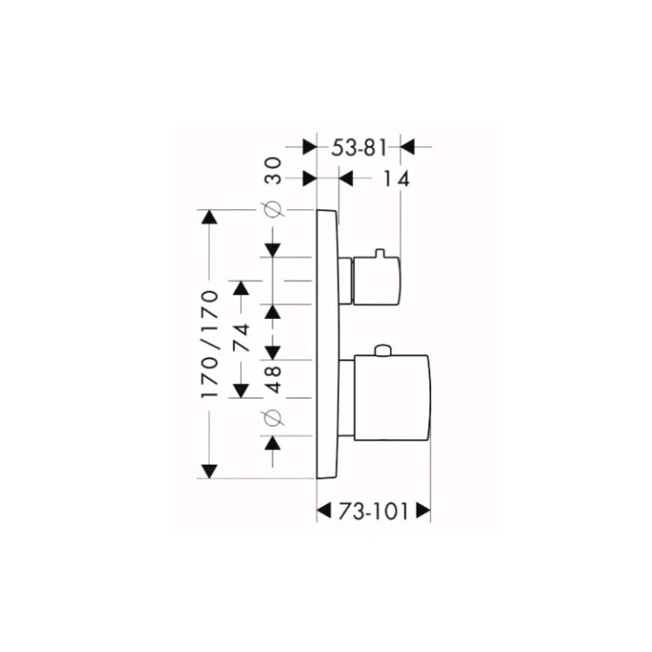 Axor 34725310 термостат смеситель для душа