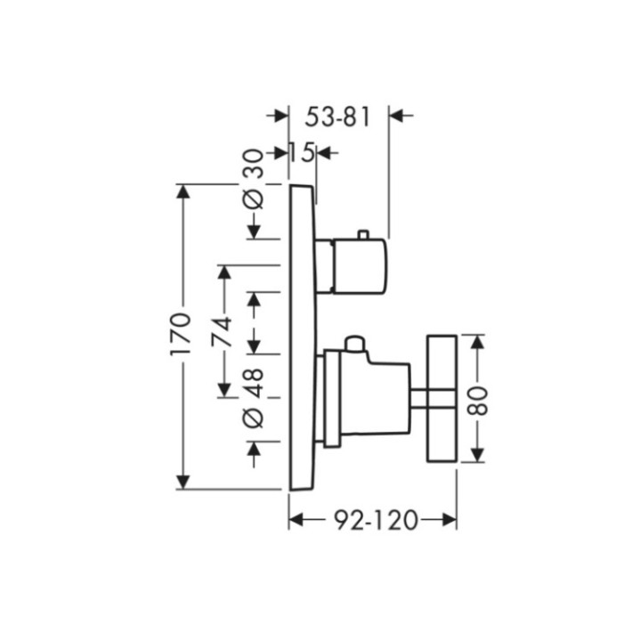 Axor 39705800 смеситель термостат скрытый монтаж