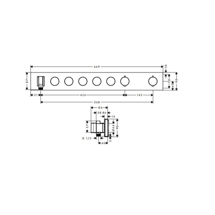 Axor 18358800 — термостатический смеситель для душа