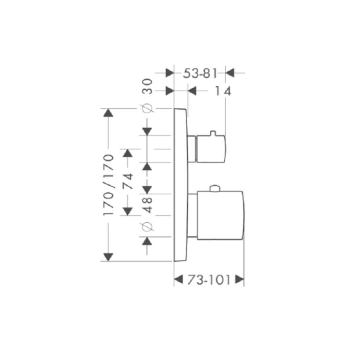 Axor 34705820 термостатический смеситель для душа