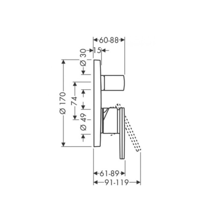 Axor 39455820 смеситель скрытый монтаж Brushed Nickel