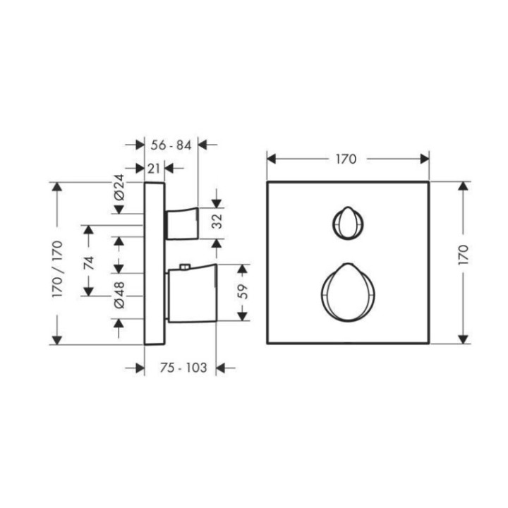Axor 12715340 термостатический смеситель для душа