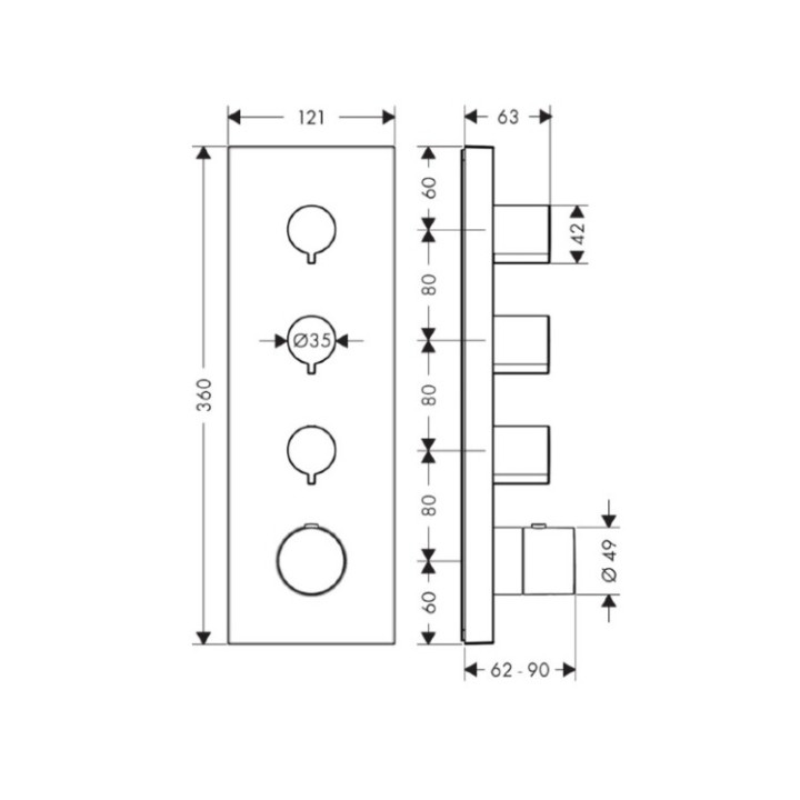 Axor 10751800 термостатический смеситель Steel
