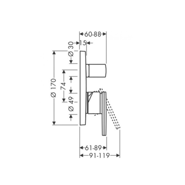 Axor 39455250 смеситель для душа скрытый