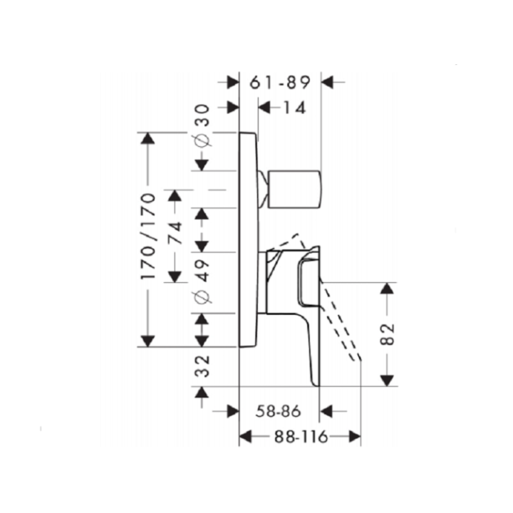 Axor 36455300 смеситель скрытый монтаж золото