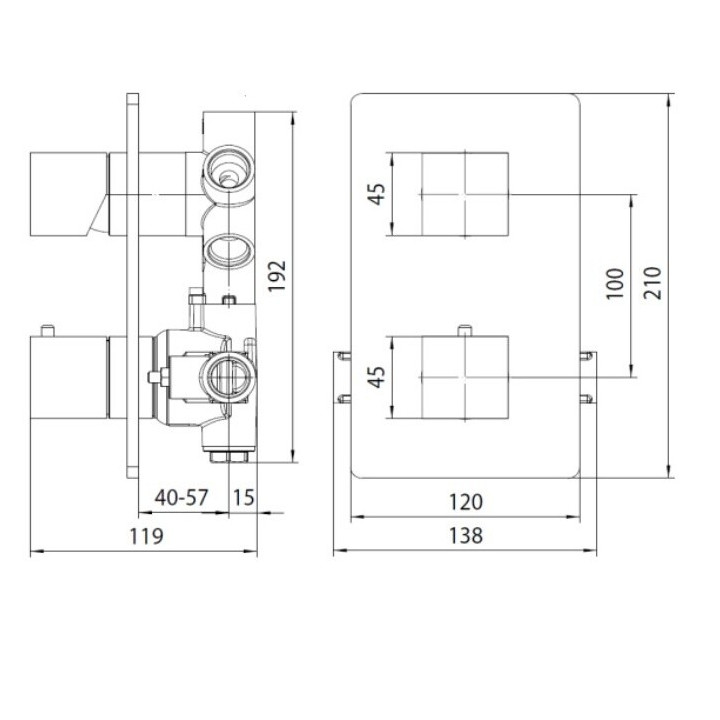 Bossini Z00061.030 смеситель Cube термостатический