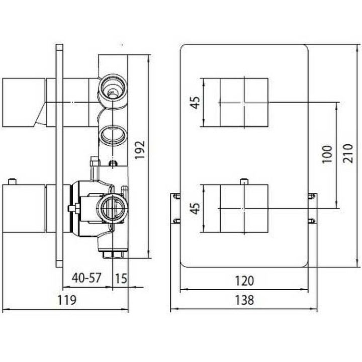 Bossini Z00061.073 термостатический смеситель Cube
