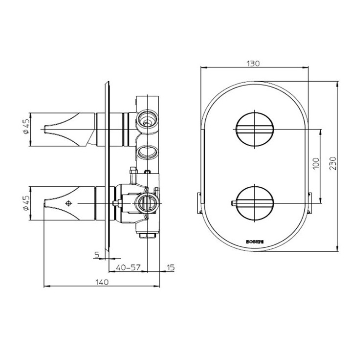 Bossini Z00500.030 смеситель APICE термостатический