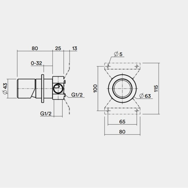 Quadro 16 43T.00 AS смеситель скрытый монтаж