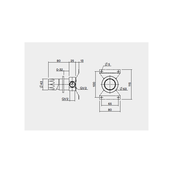 Quadro 15 43T.00 AS смеситель для душа скрытый