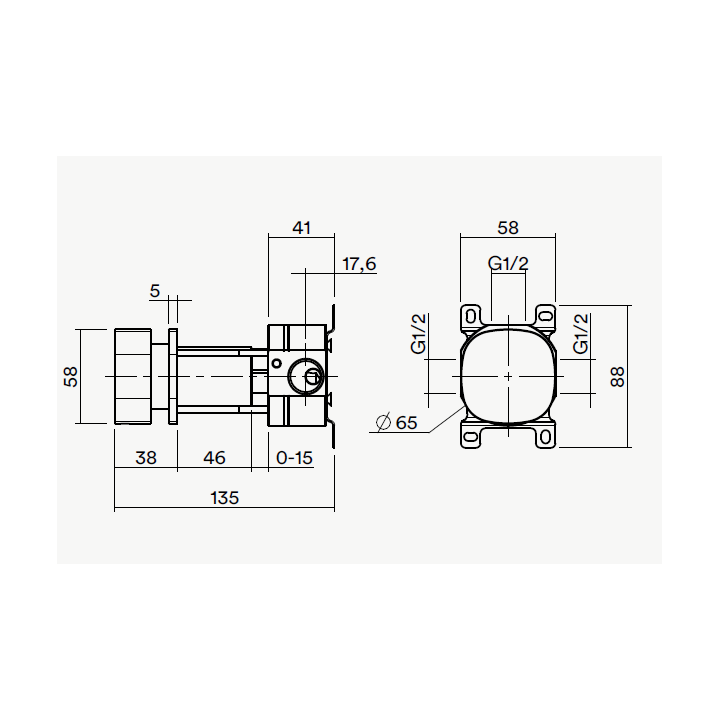 Quadro 22 63T OR смеситель, Rose Gold, скрытый