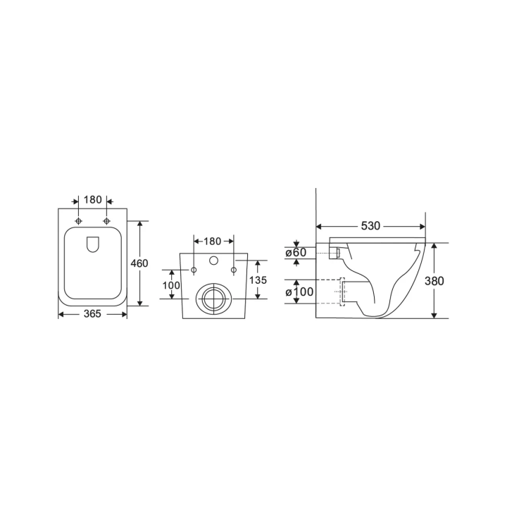 Унитаз подвесной Charus Alva Tornado белый глянец, 36.5x53 см, CR.514.WT3.01