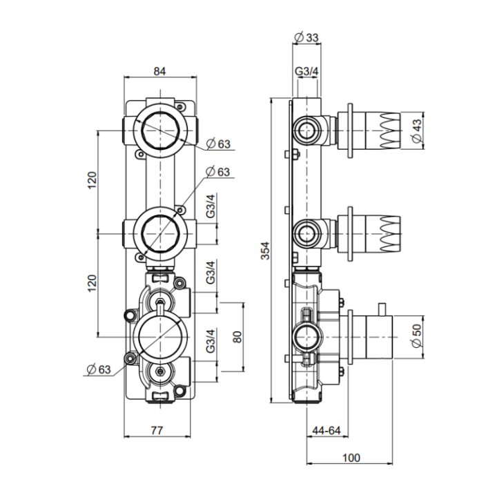 Quadro design 15 49 AS — термостат для душа, скрытый