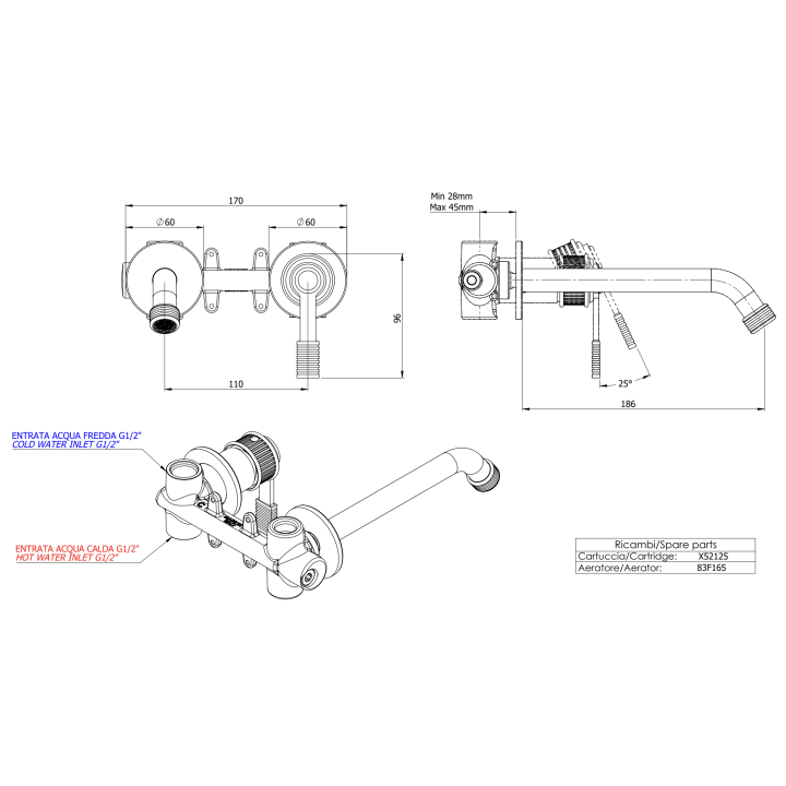 Remer AL15PL смеситель скрытый для раковины