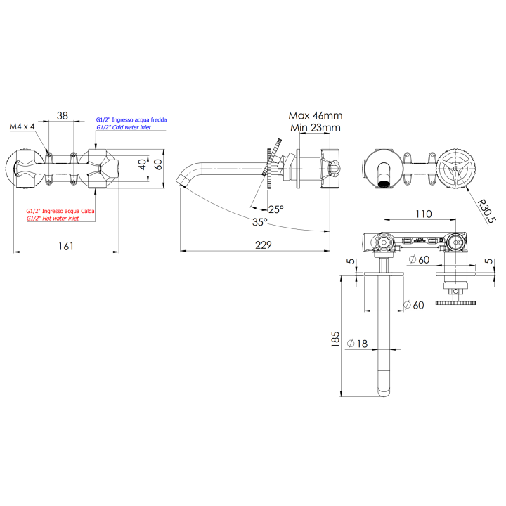 Remer CH15PLDO смеситель для раковины скрытый