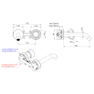 Remer Rubinetterie Element Смеситель для раковины золото брашированное