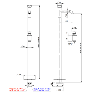 Remer Rubinetterie Element Смеситель для раковины золото брашированное
