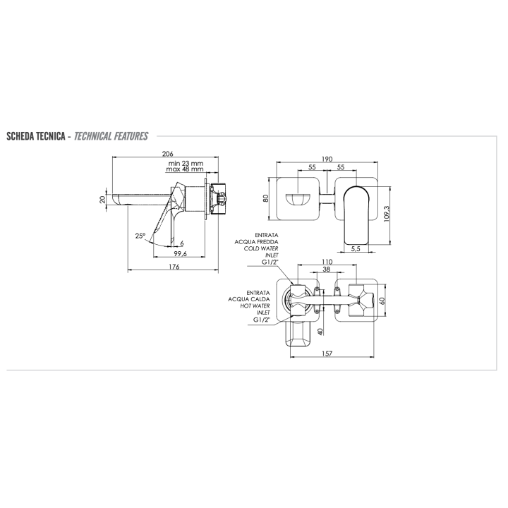Remer I15PBG смеситель раковина 18 см золото брашированное