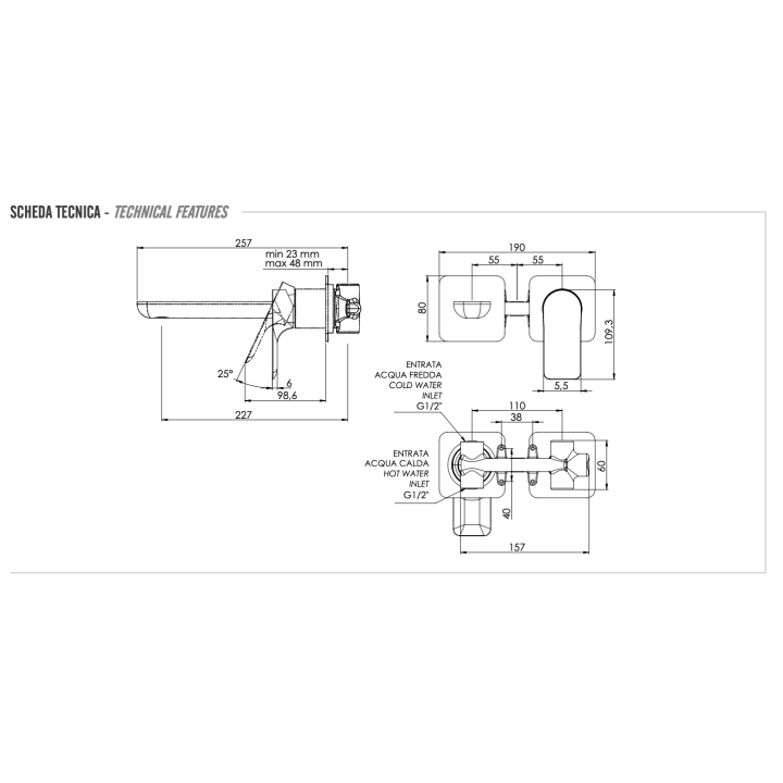 Remer I15PLVO смеситель скрытый для раковины