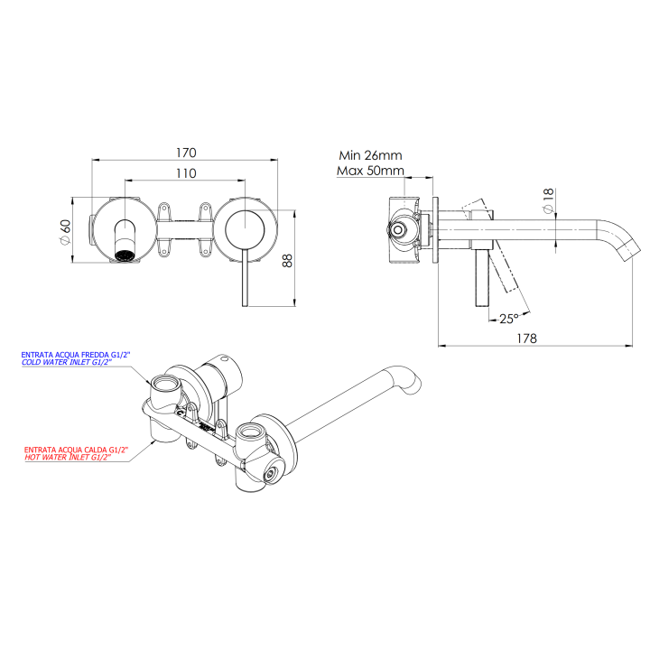 Remer MC15PLXV смеситель скрытый для раковины