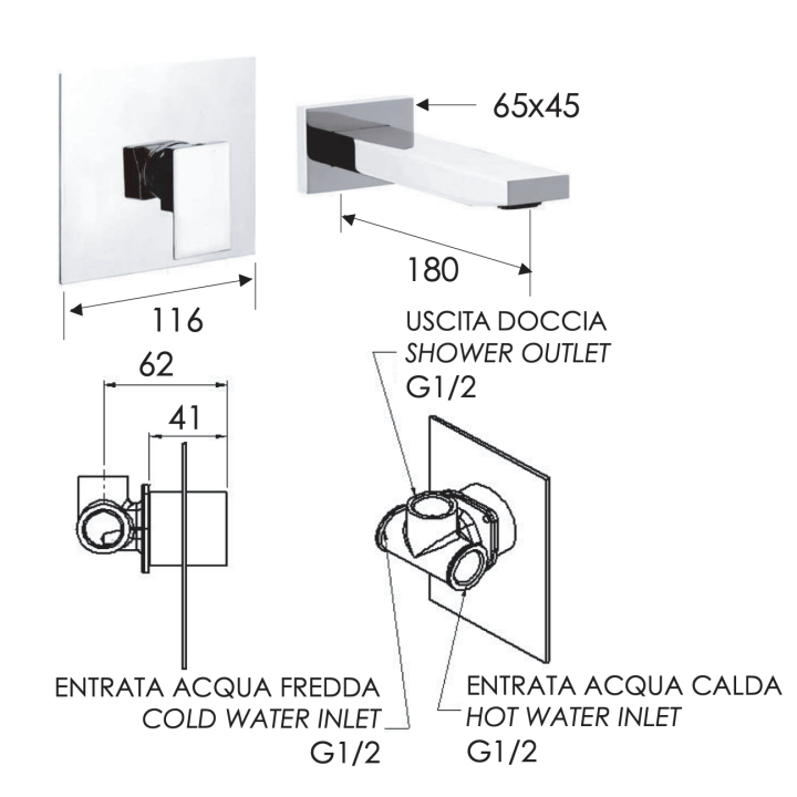 Remer QD15C смеситель для раковины (скрытый)
