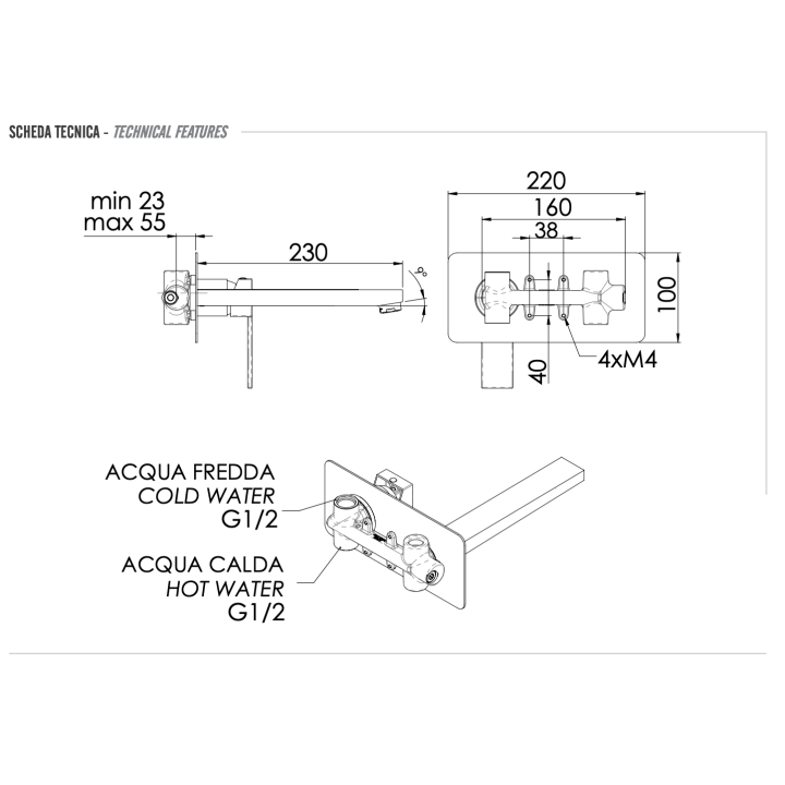 Remer Q15L смеситель скрытого монтажа