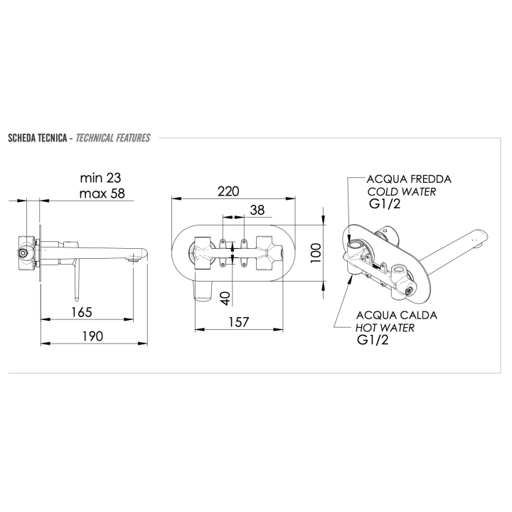 Remer V15 скрытый смеситель для раковины 19 см