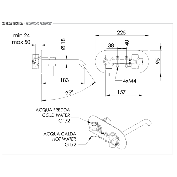 Remer X15L смеситель скрытого монтажа