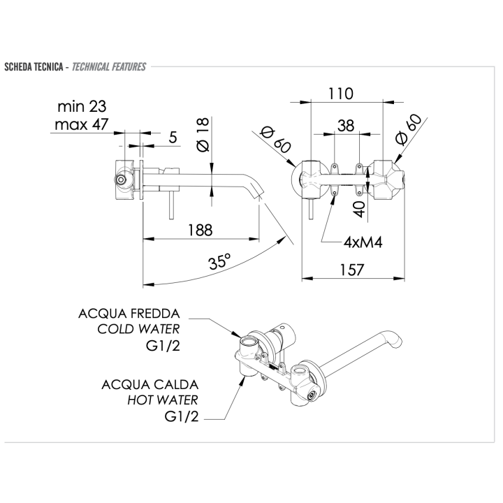 Remer X15PLBG смеситель скрытого монтажа, золото