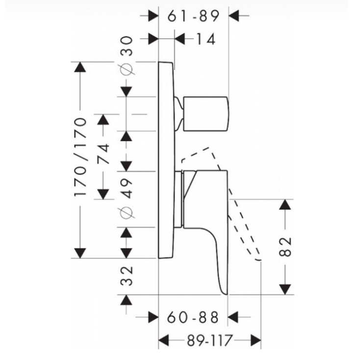 Axor 34425950 смеситель для душа, Copper Brushed
