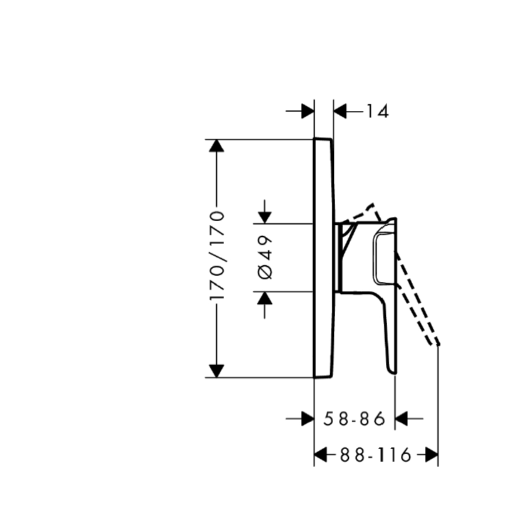 Axor 36655310 смеситель для душа скрытый монтаж