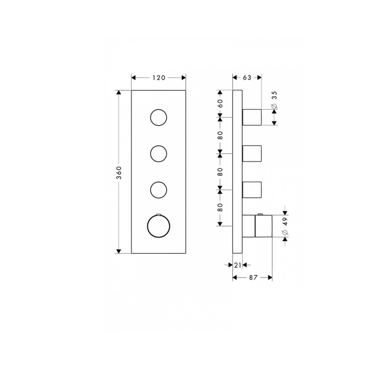 Axor 10751140 термостатический смеситель скрытый