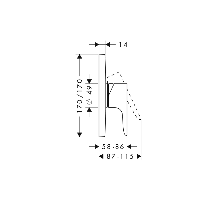 Axor 34625140 смеситель скрытый монтаж бронза