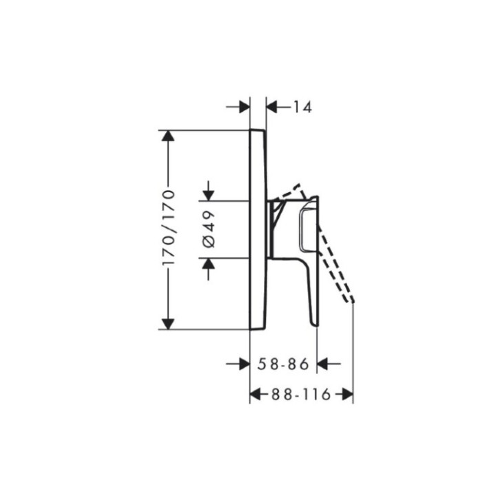 Axor 36655000 смеситель для душа скрытый монтаж