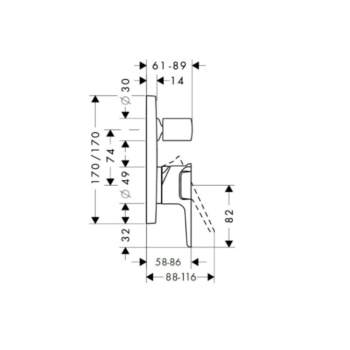 Axor 36455340 смеситель душа скрытый монтаж