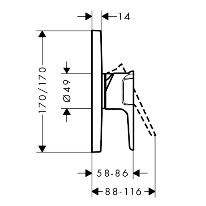 Axor 36655140 смеситель для душа скрытый монтаж