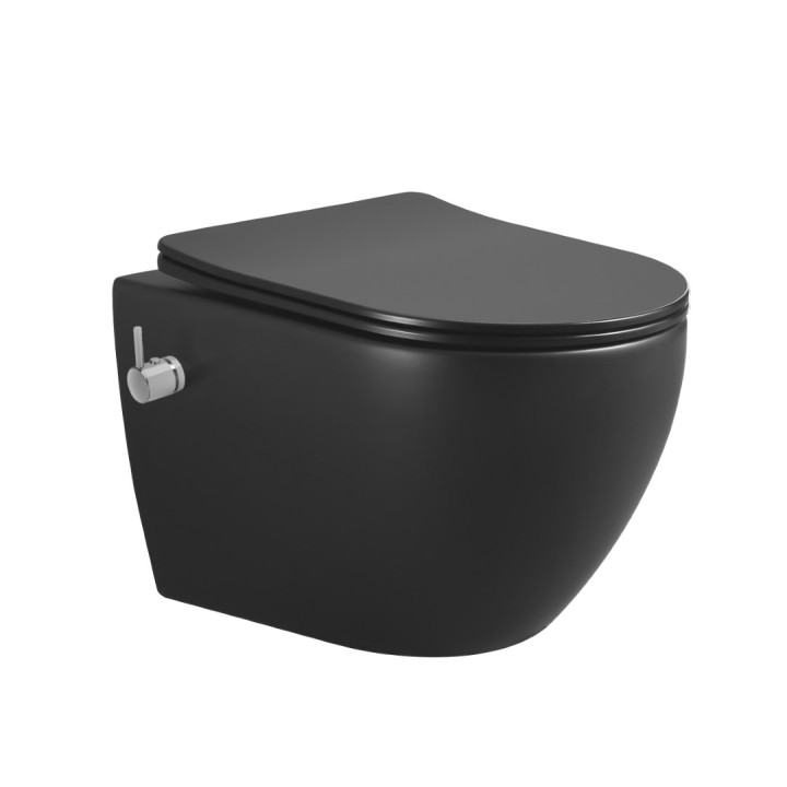 Унитаз-биде Boheme 961-SET-2-B Black подвесной