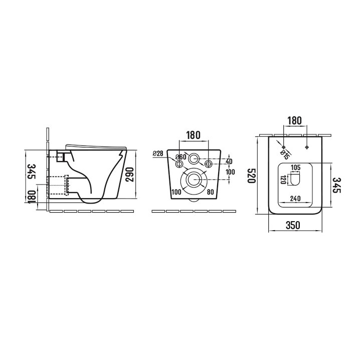 Boheme 967-SET-2-B — унитаз-биде Black подвесной