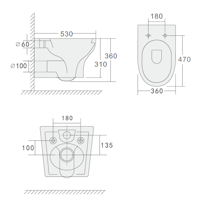 Boheme 978-SET-W унитаз подвесной Fiore 36x53 см