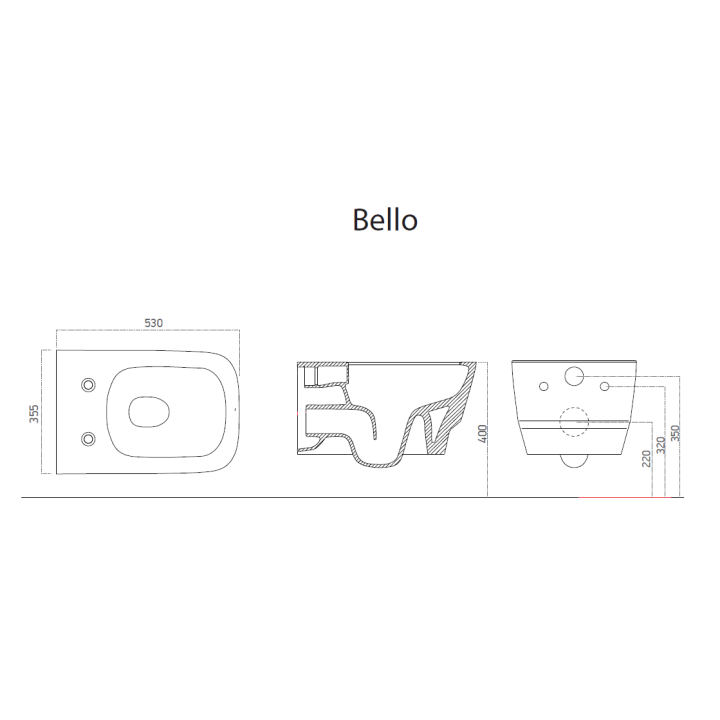 Boheme Bello 971-MW унитаз 53x35.5 белый